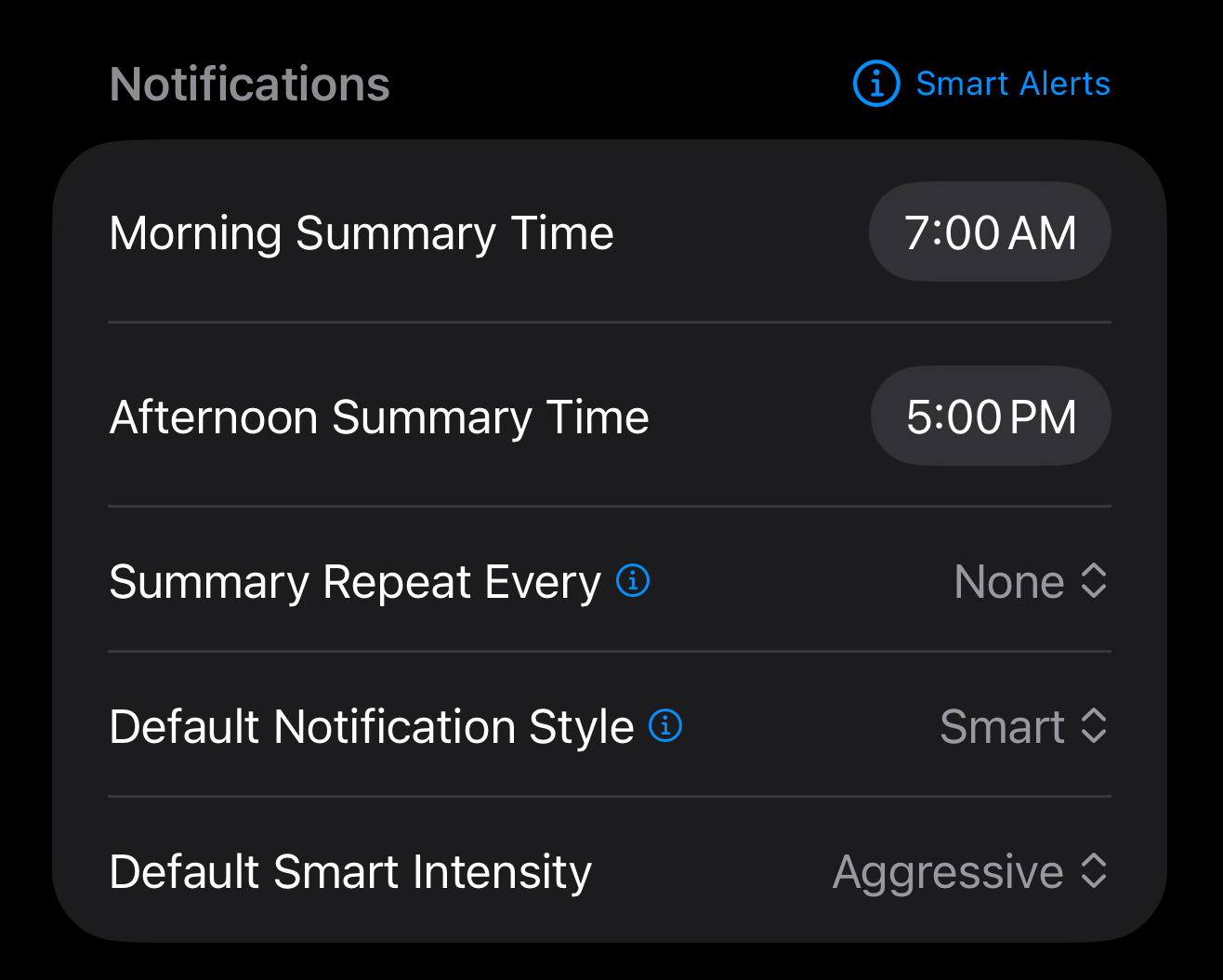 Smart Snooze notification showing escalating alert