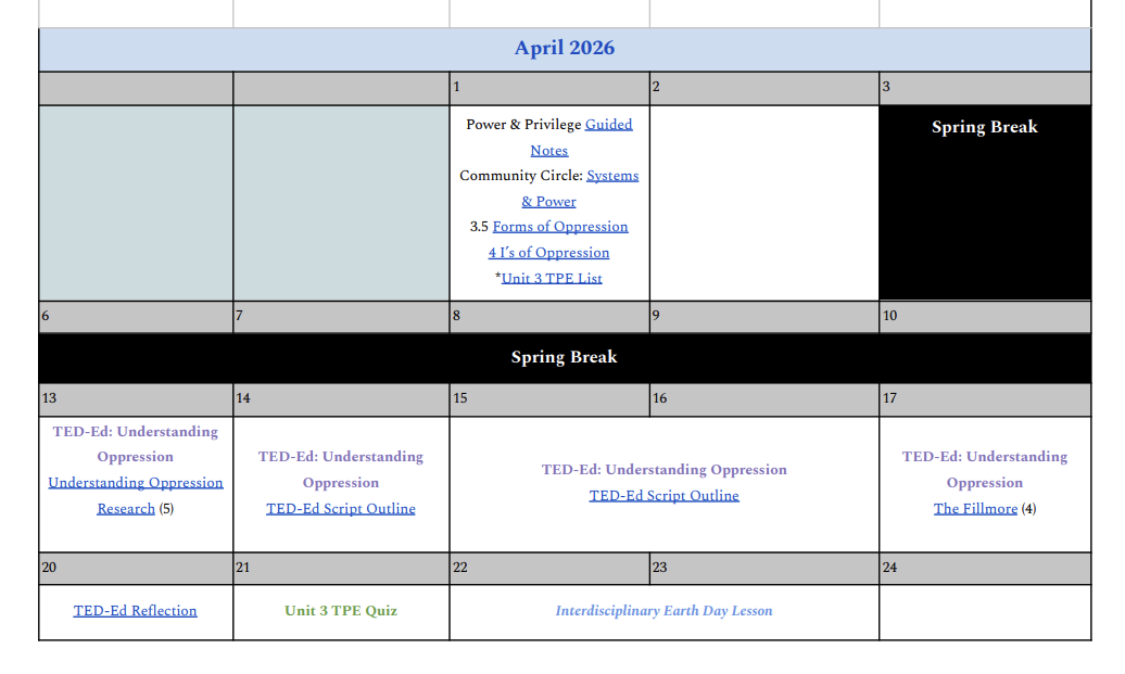 Syllabus/Calendar Sample